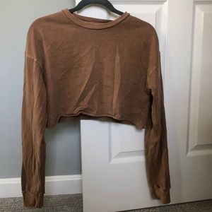 Joah Brown Soho Crop- destroyed crop long sleeved top. One size.